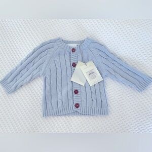 New With Tags - Elegant Baby - Cable Sweater Blue 6M